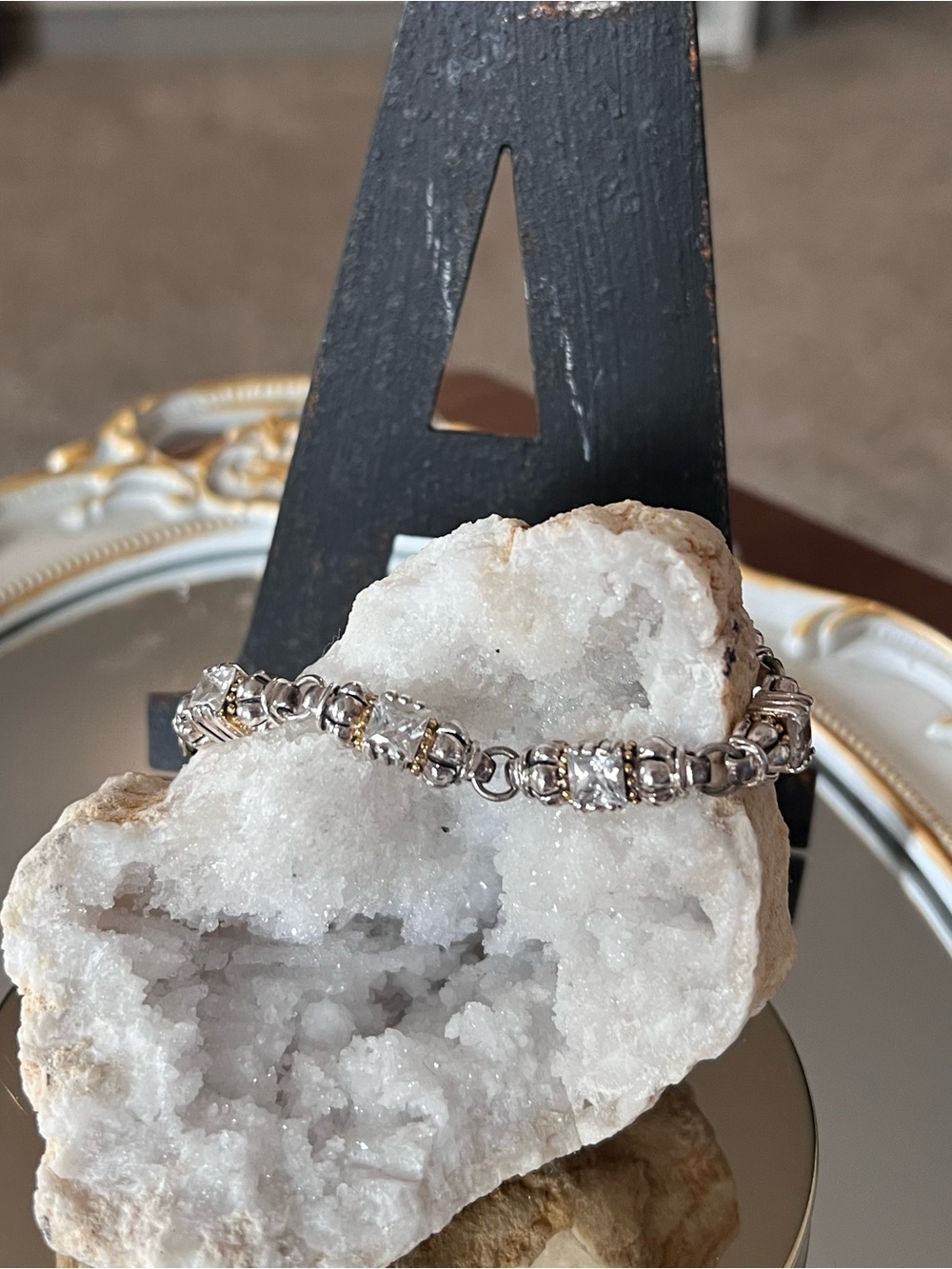 Two-tone Crystal Tennis Bracelet